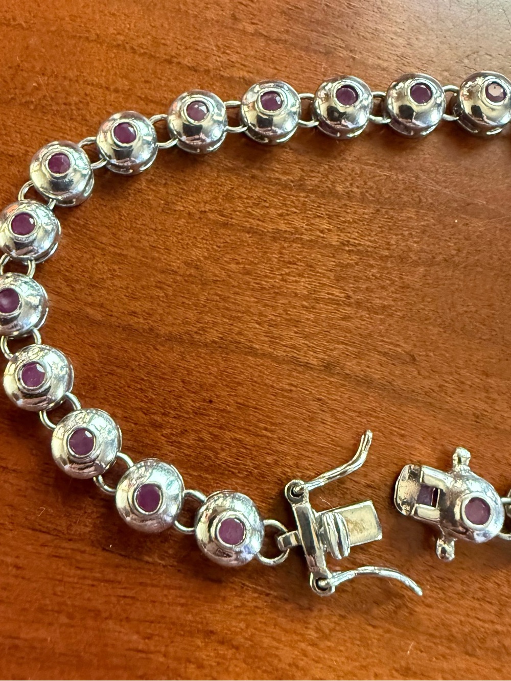 Beautiful 7" White Gold Rhodium over Sterling Silver 8.0 CTW Ruby